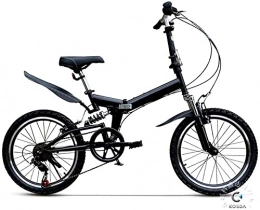 BaiHogi Bici Bici Da Corsa Professionale, Bicicletta pieghevole leggera Bicicletta portatile Pieghevole ruote da 20 pollici con parafanghi anteriori e posteriori e Drivetrain a 6 velocità for la commutazione della