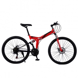 YARUMD FOOD Bici Bici per bambiniAdulti Mountain Bike, 26 Biciclette Pollice Ruote Pieghevole Outroad, 21 / 24 / 27 / 30 Sospensione Velocità Della Bicicletta MTB Doppio Disco Gears Freni Mountain Bicycle, D, 27 speed