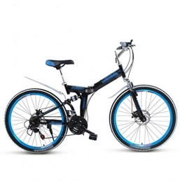 PFSYR Bici Bici piegante della montagna tra uomini e donne, Double Disc 24Inch Brake doppio ammortizzante biciclette, Studente di scuola biciclette off-road Touring Bike, anteriore e posteriore doppio assorbimen