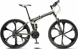 DPCXZ Bici Bici Pieghevole Mountain Bike Per Adulti Con Ruote Da 26 Pollici A 6 Razze Pieghevoli, Mountain Bike Da Uomo E Donna, Doppio Freno A Disco, Telaio In Acciaio Leggero E Resistente green, 24 inches