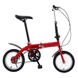 min min Bici Bici Pieghevole Premium in 14 Pollici, Mini Bike Pieghevole Leggera Piccola, Bicicletta Portatile Studente Adulto, Mini Leggera Bike Pieghevole Bike a velocità variabile Bike (Color : Red)