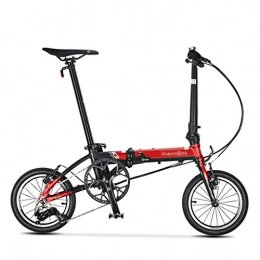 Bici pieghevoli Bici Bici pieghevoli Bicicletta Bicicletta Pieghevole A velocità Variabile Bicicletta da Uomo E da Donna Ruota Classica da 14 Pollici (Color : Red, Size : 119.5 * 91cm)