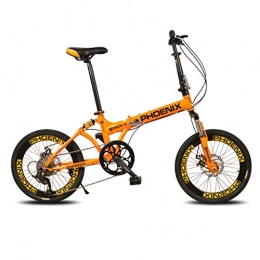 Bici pieghevoli Bici Bici pieghevoli Bicicletta Pieghevole Bicicletta 20 Pollici Modelli Uomini E Assorbimento degli Urti 8 velocità Bicicletta Pieghevole Bicicletta Portatile (Color : Yellow, Size : 148 * 74 * 100cm)