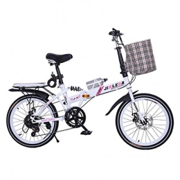 Bici pieghevoli Bici Bici pieghevoli Bicicletta Pieghevole per Auto da 20 Pollici Freni A Disco da 20 Pollici (Color : Pink, Size : 150 * 30 * 100cm)