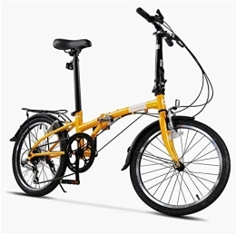 NOLOGO Bici Bicicletta 20" bicicletta pieghevole, adulti 6 Light Speed ​​Peso Bicicletta pieghevole, leggero portatile, alto tenore di carbonio della struttura d'acciaio, pieghevole City Bike con posteriore Carry