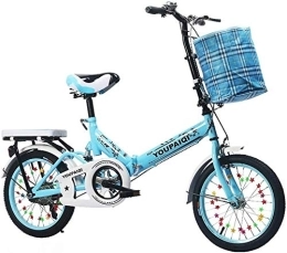 NOLOGO Bici Bicicletta Bicicletta Pieghevole Bicicletta Mountain Bike velocità variabile Bicicletta 16 Pollici City Bike Kids Biciclette (Color : Blue)