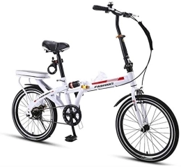 NOLOGO Bici Bicicletta Bike Bicicletta Pieghevole Ultra Light Portable Biciclette Shifting Assorbimento di Scossa Piccola Ruota da 20 Pollici Studente di Biciclette (Color : White)