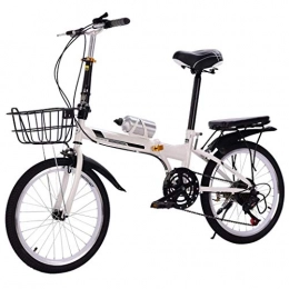 DFKDGL Bici Bicicletta da donna pieghevole a 6 marce, con doppio freno e cerchione in lega di alluminio e cestino per auto rimovibile per pendolari all'aperto (colore: D, misura 20 pollici) monociclo