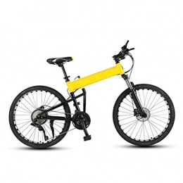 LXJ Bici Bicicletta da Strada Pieghevole for Mountain Bike 24 velocità, Freno A Disco, Assorbimento degli Urti, Telaio in Lega di Alluminio (Colore: Giallo, Dimensioni: Ruote da 26 Pollici)