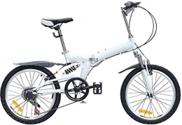 HCMNME Bici Bicicletta durevole di alta qualità, 20-Inch pieghevole Velocità bicicletta pieghevole Mountain Bike doppio V impianto frenante anteriore e posteriore Shock-Shift esterna bicicletta di sport della bic