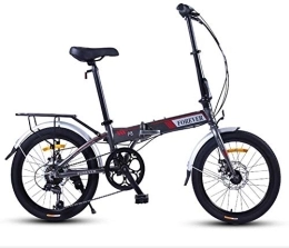 NOLOGO Bici Bicicletta Folding Bike, Adulti Donne Leggero Pieghevole Bicicletta, 20 Pollici di 7 velocità Mini Moto, Telaio Rinforzato Commuter Bike, Struttura di Alluminio, Arancione (Color : Gray)