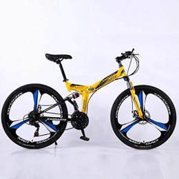 WGYCREAM Bici pieghevoli Bicicletta Mountainbike, MTB, Pieghevole 24" ruota MTB Bike Ravine Unità di sospensione a doppio freno a disco della bici di montagna completa 21 24 27 Velocità di telaio in acciaio al carbonio