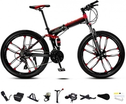 klt Bici Bicicletta MTB da 24 pollici Unisex pieghevole Commuter Bike 30-Speed Gear Pieghevole Mountain Bike Off-Road Velocità Variabile Bike per uomini e donne Doppio Freno a Disco