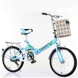 NOLOGO Bici Bicicletta Nuovo Pieghevole Maschio e Femmina Biciclette 20 Pollici Assorbimento di Scossa Studenti Adulti Leggero Ultra Light (Color : Blue)