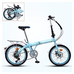 SUIBIAN Bici Bicicletta per adulti pieghevole, Bicicletta portatile ultraleggera a 7 velocità, Piegatura rapida in 3 fasi, Freno a doppio disco, Sella regolabile e confortevole, 16 / 20 pollici 4 colori, Blu, 20