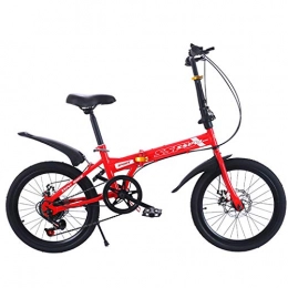 ALUNVA Bici pieghevoli Bicicletta Per Bambini, Bici Compatta, Bicicletta Portatile, Mini Bicicletta Pieghevole Leggera, Bicicletta Da Ciclismo, Bici Da Strada, Mountain Bike, 20 Pollici Velocità Freno A Disco A-Rosso 150x116cm(59x