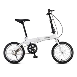 Cyclette Bici Bicicletta Pieghevole 16 Pollici Bici Biciclette Portatili Ultra Leggero Biciclette Studente (Color : Bianca, Size : 16 Inches)