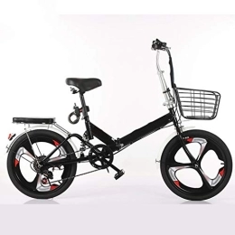 Zlw-shop Bici pieghevoli Bicicletta Pieghevole 20-inch Pieghevole velocità Biciclette - Studente Folding Bike for Uomo e Donna Pieghevole velocità Biciclette Damping Biciclette, Assorbimento degli Shock (Colore: Nero, Dimen