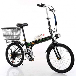 LPsweet Bici pieghevoli Bicicletta Pieghevole, 20 Pollici Portatile Pieghevole A Due Ruote Mini Pedale Lega di Alluminio Auto Elettrica Telaio Leggero Pieghevole Città Bici Adulta Student, Nero