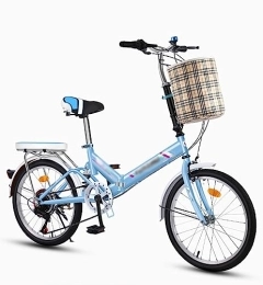 WOLWES Bici Bicicletta pieghevole, 7 velocità Bicicletta pieghevole compatta in acciaio ad alto tenore di carbonio per adulti, bicicletta a sospensione completa per adolescenti A, 20in