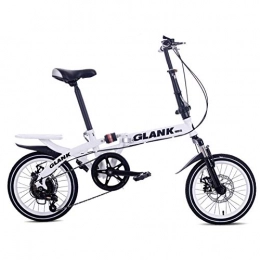 CUHSPOL Bici pieghevoli Bicicletta pieghevole a velocità variabile da 16"Freno a disco e ammortizzatore Bicicletta con ripiano per sedile posteriore