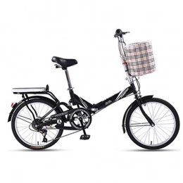 Bici pieghevoli Bici pieghevoli Bicicletta Pieghevole Bicicletta da 20 Pollici for Adulti Biciclette A velocit Variabile Bici for Studenti Leggere Biciclette Portatili (Color : Black, Size : 20 Inches)