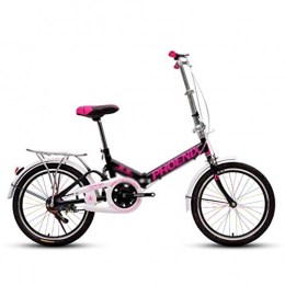 Bici pieghevoli Bici Bicicletta Pieghevole Bicicletta for Adulti Bici for Studenti da 20 Pollici Biciclette da Esterno Portatili Biciclette A velocit Singola (Color : Black, Size : 20 Inches)