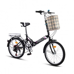BJYX Bici pieghevoli Bicicletta pieghevole bicicletta pieghevole, ruote da 20 pollici, trasmissione a 7 velocità, ammortizzatore per bici da donna per adulti e maschi (colore: nero)