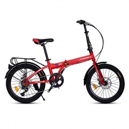 Bici pieghevoli Bici Bicicletta Pieghevole Biciclette for Adulti da 20 Pollici Bici A velocità Variabile Bici for Adulti Fuoristrada 7 velocità (Color : Red, Size : 20 Inches)