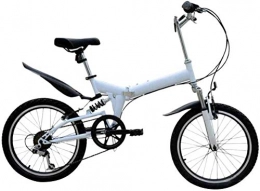 YSSJT Bici pieghevoli Bicicletta pieghevole da 20 pollici da donna leggera adulto ultra-leggera velocità variabile assorbimento degli urti portatile adulto scuola primaria studente pieghevole bicicletta-bianco_20 pollici