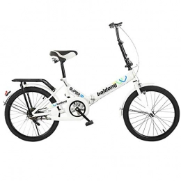 peipei Bici Bicicletta Pieghevole da 20 Pollici Semplice Pieghevole Portatile Doppio Freno a velocit Singola Mini Bicicletta Leggera da Viaggio-White_China