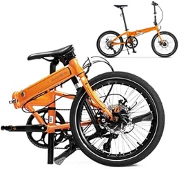 SXXYTCWL Bici Bicicletta pieghevole da bici da 20 pollici, bici da bicicletta pieghevole a 8 velocità, bicicletta MTB con doppio disco freno, unisex leggero pendolare bike 5-29, nero jianyou ( Color : Orange )