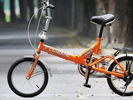 Domrx Bici Bicicletta pieghevole in acciaio al carbonio di alta qualità 20 pollici che trasporta il sedile posteriore può essere presidiato Il trasporto del sedile posteriore può essere equipaggiato-arancione
