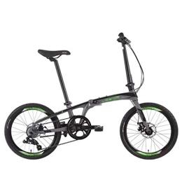 Zlw-shop Bici pieghevoli Bicicletta pieghevole per adulti Bicicletta pieghevole Moda Commute 8 rapporti Maiusc Telaio lega di alluminio da 20 pollici Diametro di rotella 10 secondi pieghevole a doppio disco freno bicicletta