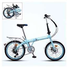 Generic Bici Bicicletta Pieghevole per Adulti, Bicicletta Portatile Ultraleggera da 16 Pollici, Pieghevole in 3 Fasi, Regolabile a 7 velocità, Doppi Freni a Disco Anteriori e Posteriori, 4 Colori