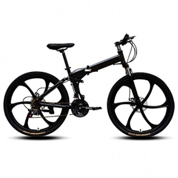 AMEA Bici pieghevoli Bicicletta Pieghevole per Mountain Bike da 26 Pollici per Adulti A velocit Variabile, Piccola Bici Portatile Leggera, Bicicletta con Doppio Freno A Disco, Bicicletta con Cambio, Nero, 26in / 24speed