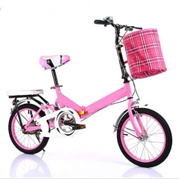 min min Bici Bicicletta Pieghevole, Portatile Adulto 20 Pollici Piccolo Studente Maschio Bicicletta, Uomini e Donne Mini Bicicletta per Adulti (Colore: Bianco) (Color : Pink)