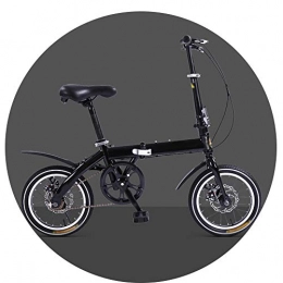 Bicicletta Bici pieghevoli Bicicletta Pieghevole Ragazzo 14 Pollici Adulto Freno A Disco Pieghevole Viaggi / Lavoro Portatile Bici per Bambini Acciaio al Carbonio Installazione Gratuita(Color:Nero)