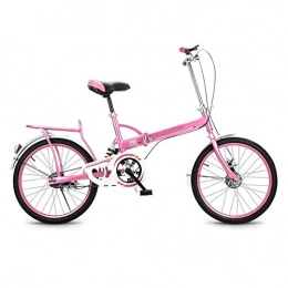 LPsweet Bici pieghevoli Bicicletta Pieghevole Unisex, Bici Pieghevole in Lega Leggera da 20 Pollici Ideale per La Guida in Città E Il Pendolarismo per Adulti, Uomini E Donne, Bambini, Studenti, Rosa