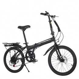 JustSports1 Bici Bicicletta Pieghevole Velocità Variabile da 20 Pollici Bicicletta Pieghevole in Tandem da Città Bicicletta da Città con Doppio Freno Disco Bicicletta Una Ruota per Adulti All'aperto Unisex