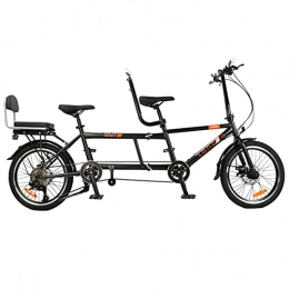 WYLYJT Bici Bicicletta Tandem, Tandem Portatile Con Ruote, Pieghevole, Per Famiglie, In Lega Di Acciaio Con Alta Densità Di Carbonio, Da 3 Posti (Adulto E Bambino), 8 Marce