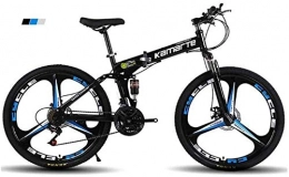 Wyyggnb Bici Bicicletta uomo, Mountain bike, bici pieghevole Mens' Mountain Bike 24" pollici a 3 razze Wheels-alto tenore di carbonio della struttura d'acciaio, 21 / 24 / 27 / 30 Dual Speed ​​sospensioni Freni Folding B