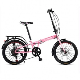 Bici per bambini Bici Biciclette 20 Pollici Bicicletta Pieghevole Maschio e Femmina velocità della Bicicletta Adulto Ultraleggero Bicicletta Portatile Lavoro Piedi Utensili (Color : Pink, Size : 20inches)