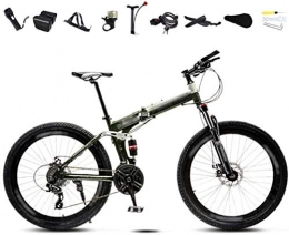 WCY Bici pieghevoli Biciclette 24-26 pollici leggero Folding MTB Bike, pieghevole delle donne degli uomini della bici della bicicletta, 30 velocità fuoristrada moto a velocità variabile, Double Disc Brake 5-25 (Colore: V