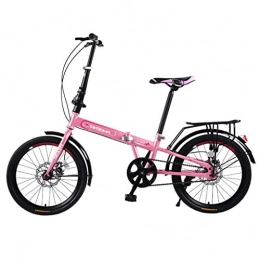 Bici per bambini Bici Biciclette Adulti Bicicletta Single Speed 20 Pollici Bicicletta Pieghevole Uomini e Le Donne della Bici della Strada Luce Ultra Portatile Strumenti di Viaggio (Color : Pink, Size : 20inches)