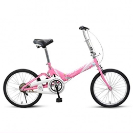 Bici per bambini Bici Biciclette Adulto Bicicletta Singola velocità 20 Pollici Telaio in Acciaio della Bici Carbonio Bicicletta Pieghevole Ragazzo della Strada (Color : Pink, Size : 20inches)