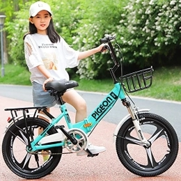 LLF Bici Biciclette, Bici Pieghevole Per Uomini Adulti Donne, Mini Bicicletta Pieghevole Compatta Per Gli Impiegati Per Studenti Ufficio Urbano, Telaio Pieghevole In Acciaio Ad Alta Ten(Size:18inch, Color:Blu)