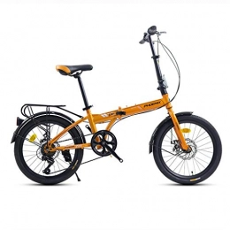 Bici per bambini Bici Biciclette Bicicletta Pieghevole 20 Pollici Adulto Bicicletta Ultra Leggeri Portatili della Bicicletta Uomini e Donne a velocità variabile Bicicletta (Color : Yellow, Size : 20inches)