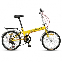 Bici per bambini Bici Biciclette Bicicletta Pieghevole Adulto velocità variabile Bicicletta Mini 20 Pollici Città Strada Bici, Robusto Telaio in Acciaio al Carbonio (Color : Yellow, Size : 20inches)