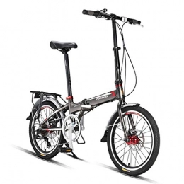 Bici per bambini Bici Biciclette Bicicletta Pieghevole Bicicletta 20 Pollici Adulto Bicicletta Singola velocità Facile trasportare Misto 7 velocità (Color : Gray, Size : 20inches)